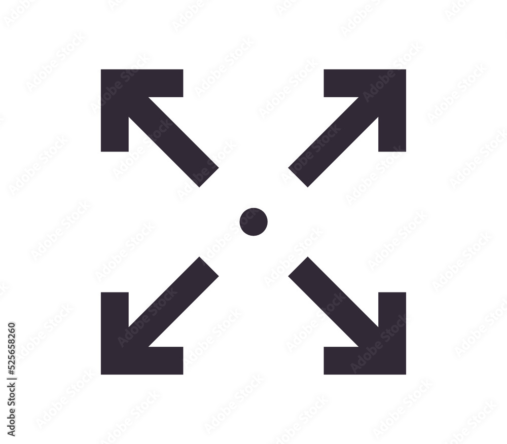 Scaling symbol and sizing arrow icon simple outline linear vector.