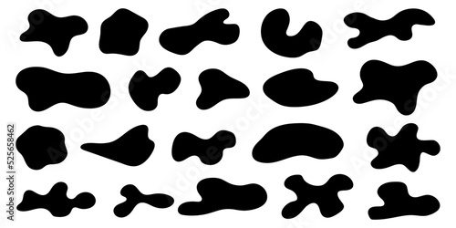 Big vector collection of abstract organic black shapes. Abstract organic drops. Vector illustration