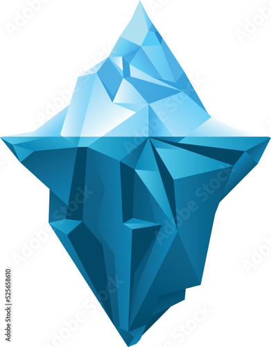 Polygonal iceberg. Ice peak icon. Frozen ocean mountain
