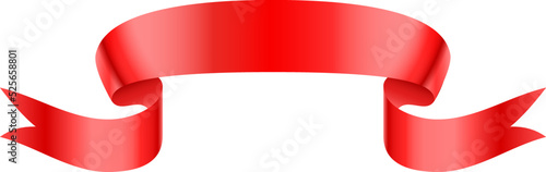 Red ribbon banner. Blank title scroll mockup