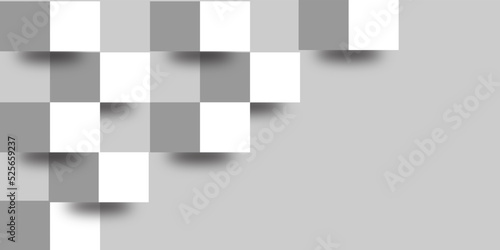 Abstract  geometric shapes white squares  background.