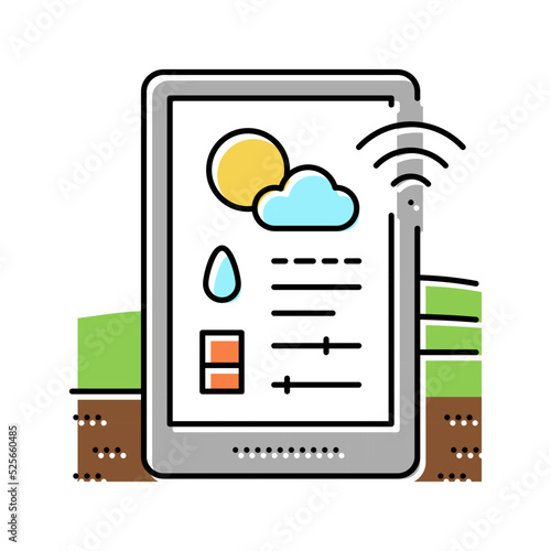 climate monitoring agriculture color icon vector illustration