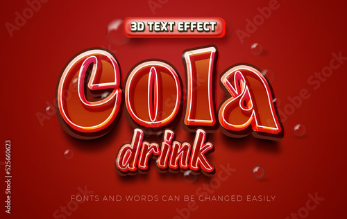 Cola soft drink 3d editable text effect style