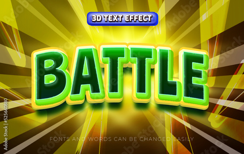 Battle game 3d editable text effect style