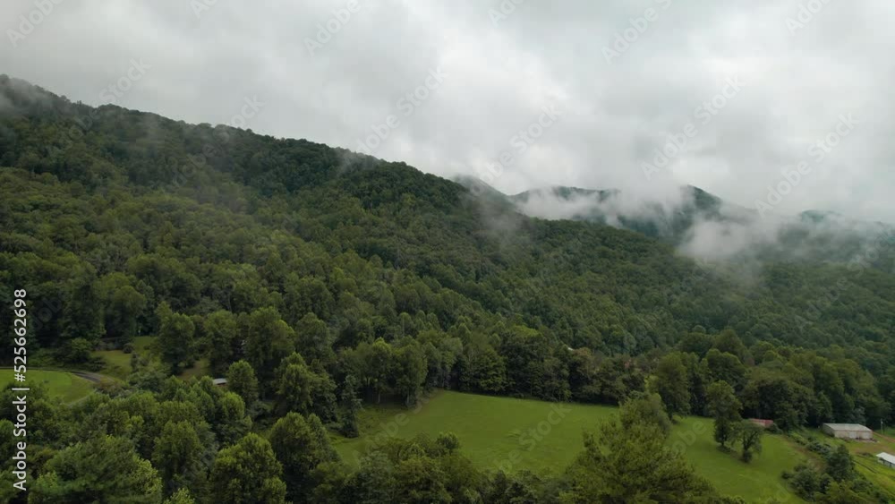 Mountains. Panorama of Great Smoky Mountains North Carolina. Scenic aerial view. Green forest. Green hill. Hiking tourism. Good for travel agency video. Mountains. Panorama of Great Smoky Mountains North Carolina. Scenic aerial view. Green forest. Green hill. Hiking tourism. Good for travel agency video.