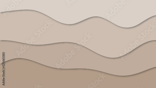 Modern abstract background with beige paper cut layers. Vector illustration.