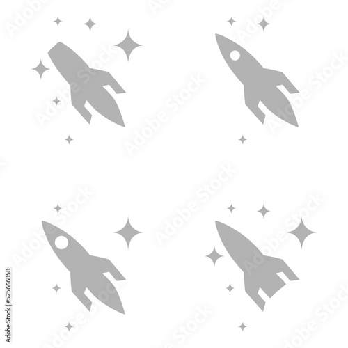 rocket icon  on stars background  vector illustration