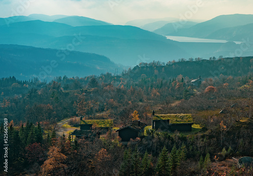 Wallpaper Mural An overlook over a cabin village in Sirdal, Rogaland, Norway. Torontodigital.ca