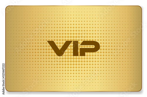 VIP membership card template with golden textured background. For clubs, boutiques, beauty salons and other establishments. Vector, can be used for printing