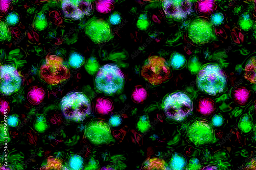Floating Alien Heads Lights Background or Screen Saver Electric