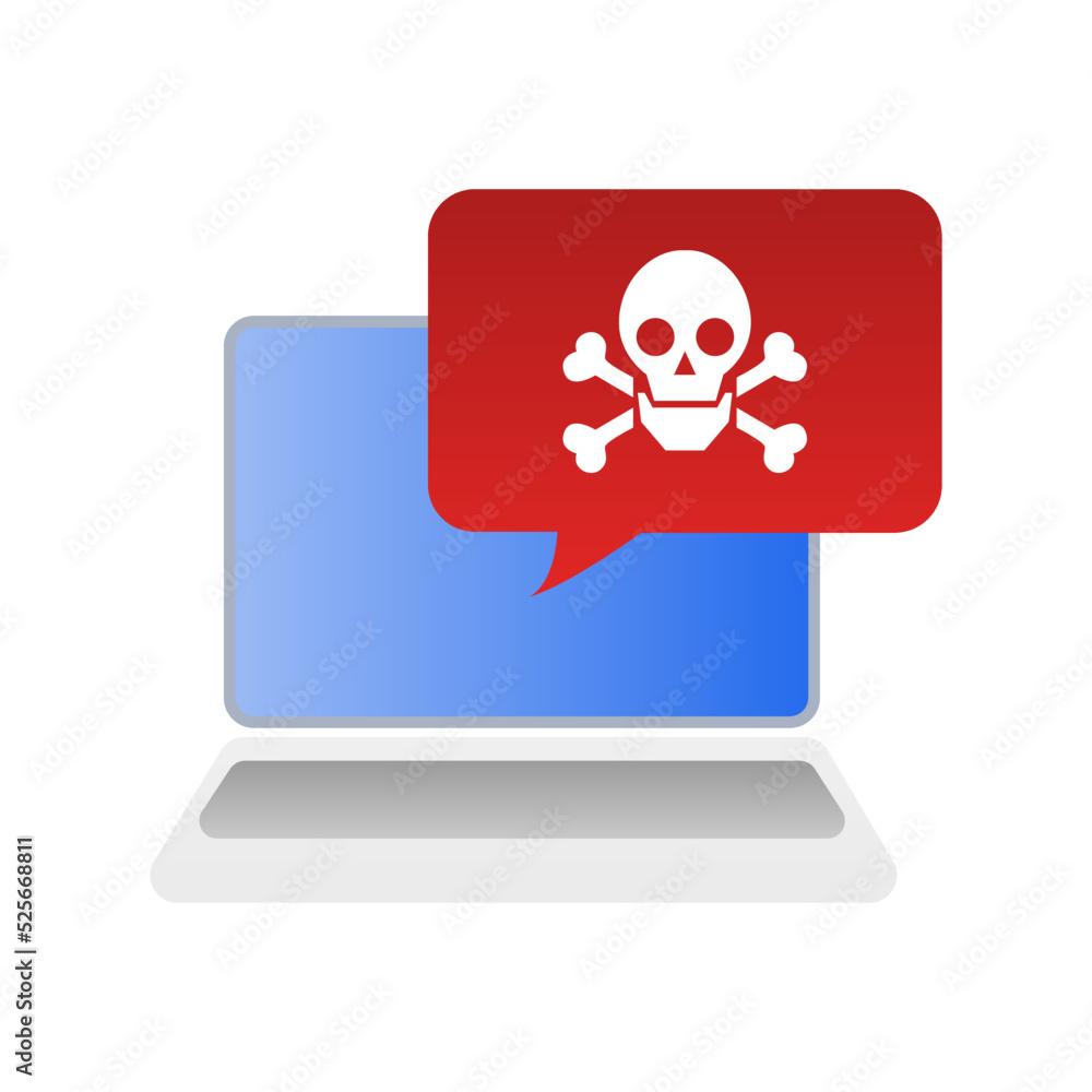 icon, pc virus danger, vector illustration icon, pc virus danger, vector illustration