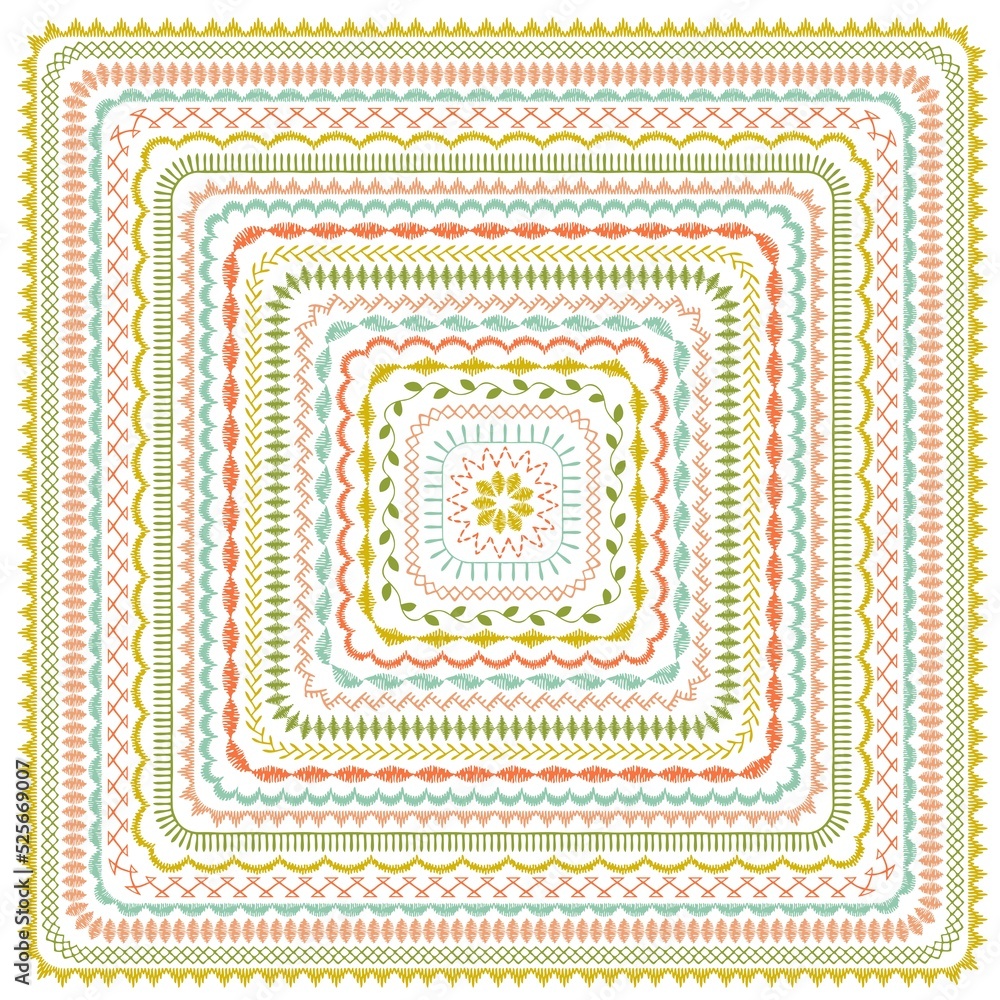embroidery stitch concentric squares pattern embroidery stitch concentric squares pattern