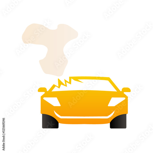 broken car icon, vector illustration