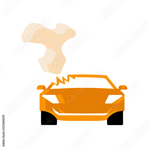 broken car icon, vector illustration