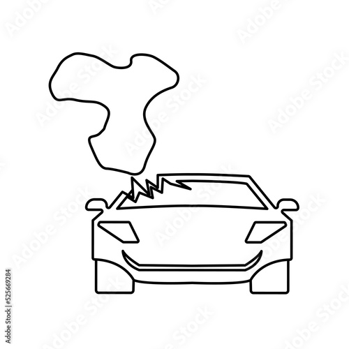 broken car icon, vector illustration