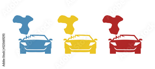 broken car icon, vector illustration
