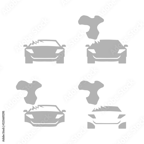 broken car icon, vector illustration