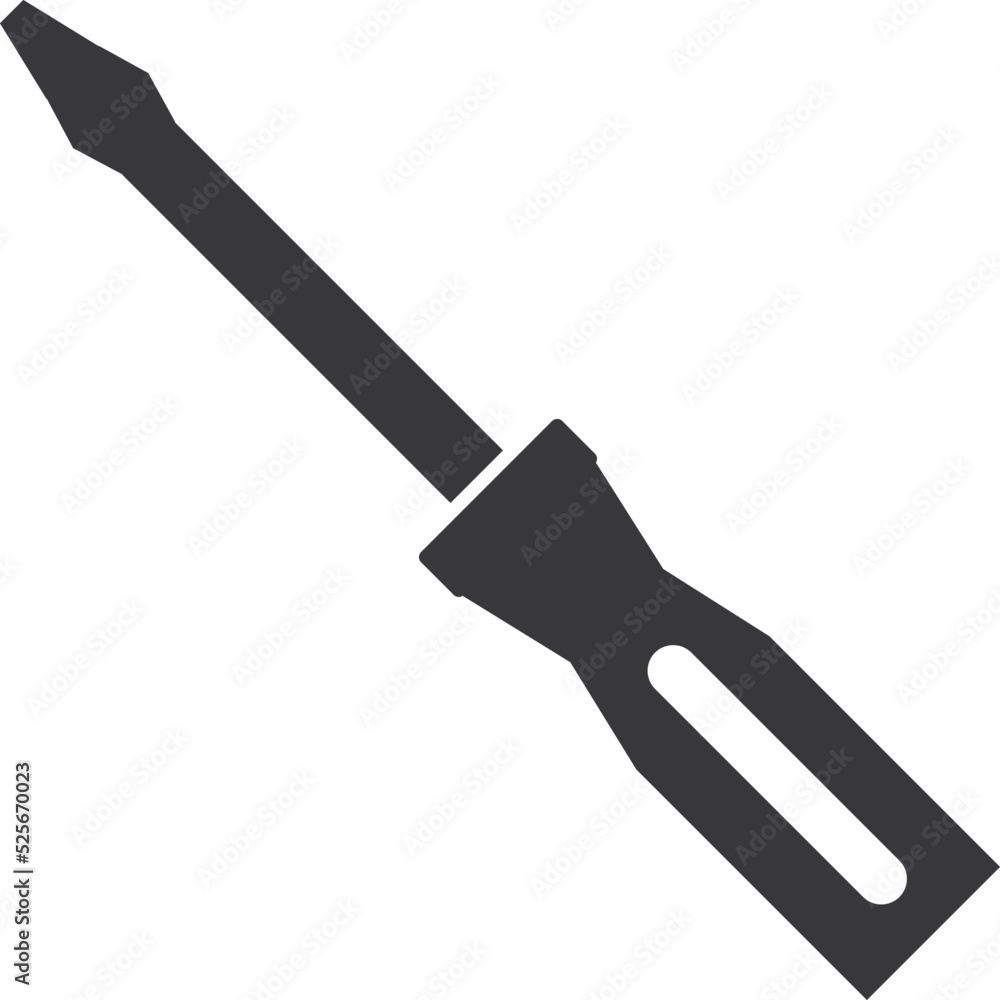 Screwdriver icon. Handyman tool. Repair black symbol Screwdriver icon. Handyman tool. Repair black symbol