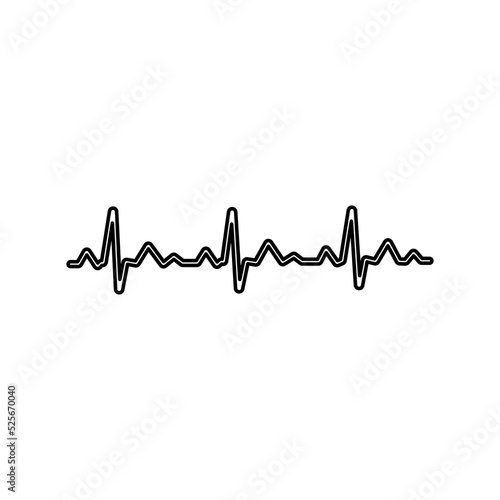 heart beat icon on white background, vector illustration
