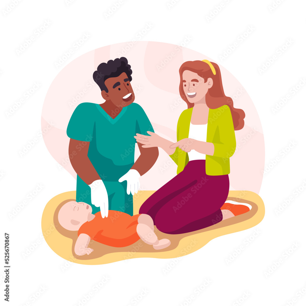 CPR course isolated cartoon vector illustration. CPR course isolated cartoon vector illustration.