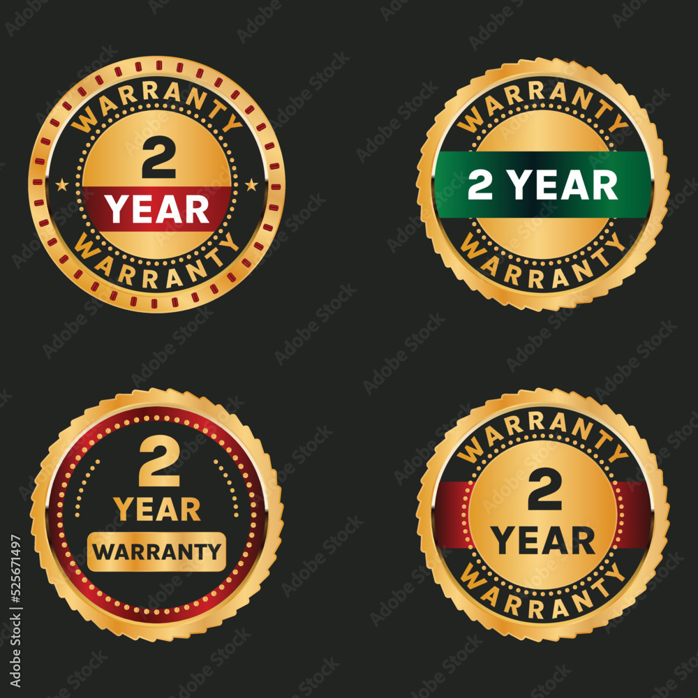 2 year warranty golden badge set