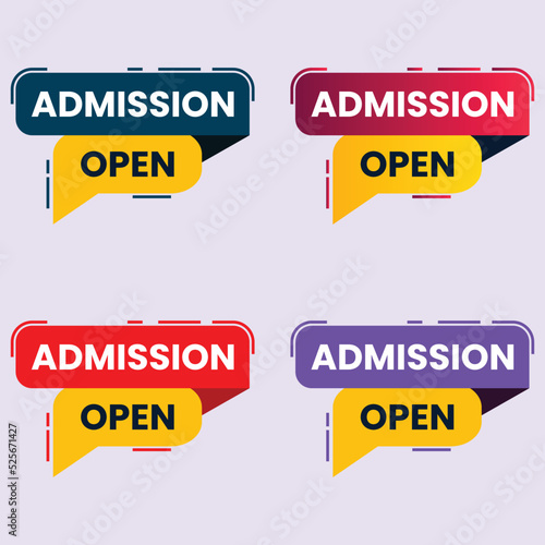 admission open banner abstract shape vector set