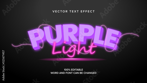text effect purple neon glow