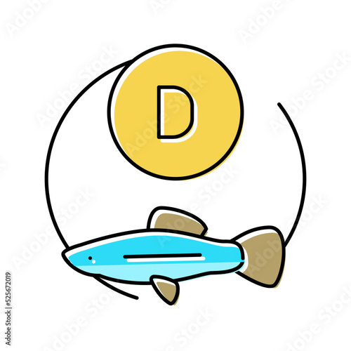 d vitamin fish color icon vector illustration