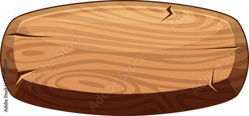 Wooden board. Wild west style button for game interface