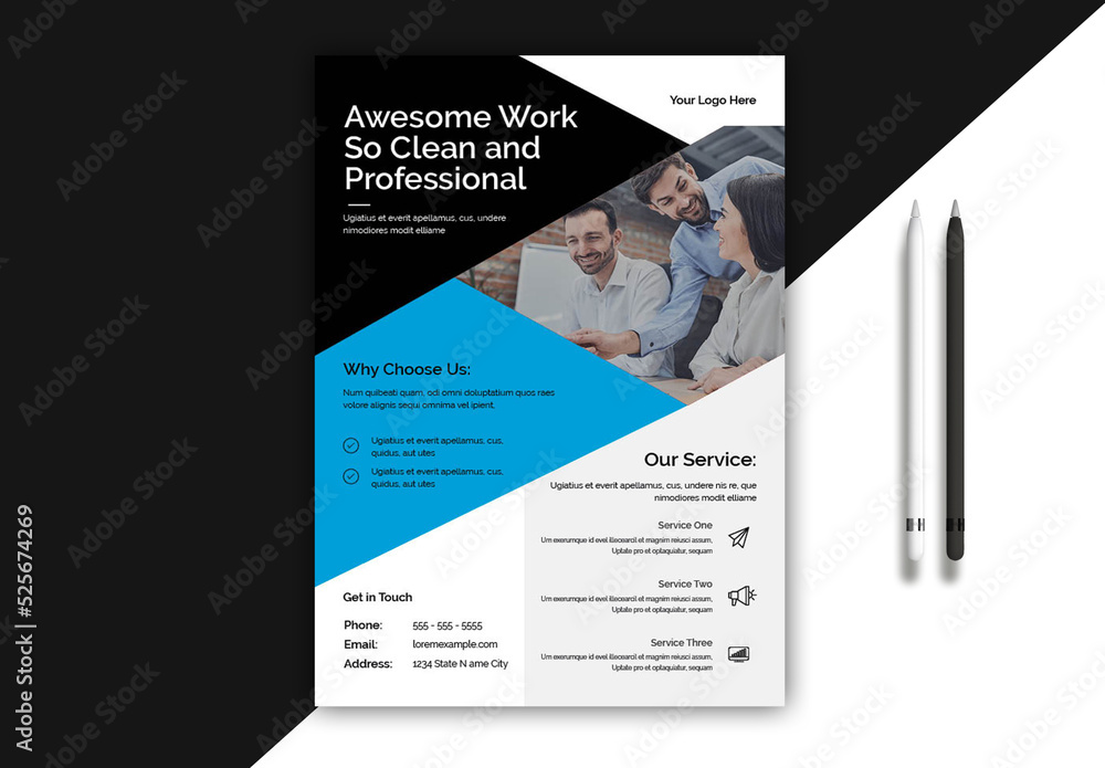Flyer Template Design Stock Template | Adobe Stock