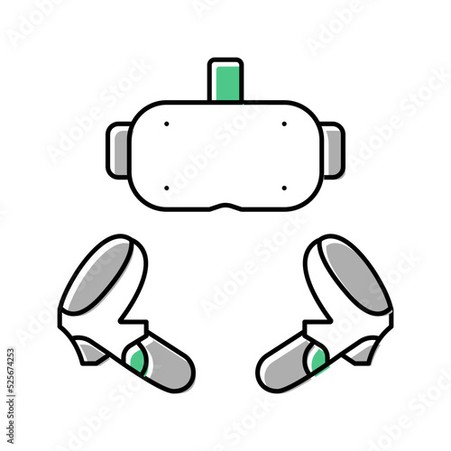 vr headset color icon vector illustration