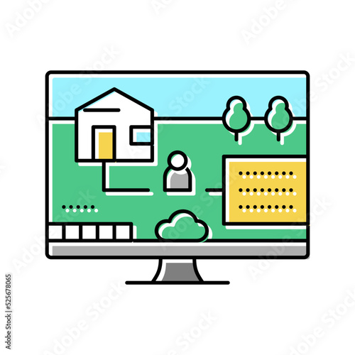 simulation video game color icon vector illustration