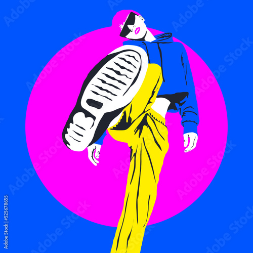 Fashion minimal illustration. Stylish urban girl