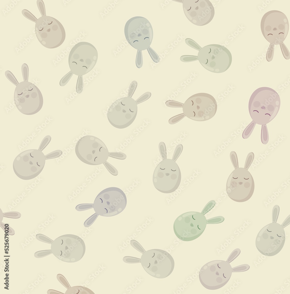 Obraz premium Cute bunnies background.Multicolored illustration. Hare