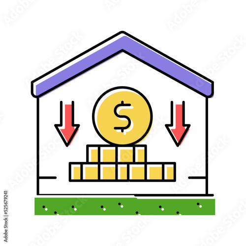 affordable property estate home color icon vector illustration