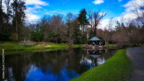 Blue Lovers Lake with green beautiful trees photo