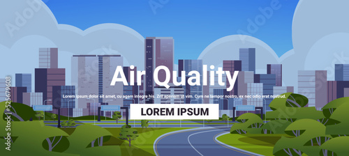 Nature and freedom life in city air quality concept cityscape background horizontal copy space