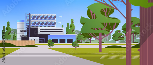 green eco-plant eco factory environmental conservation idea save world decarbonization carbon dioxide capture