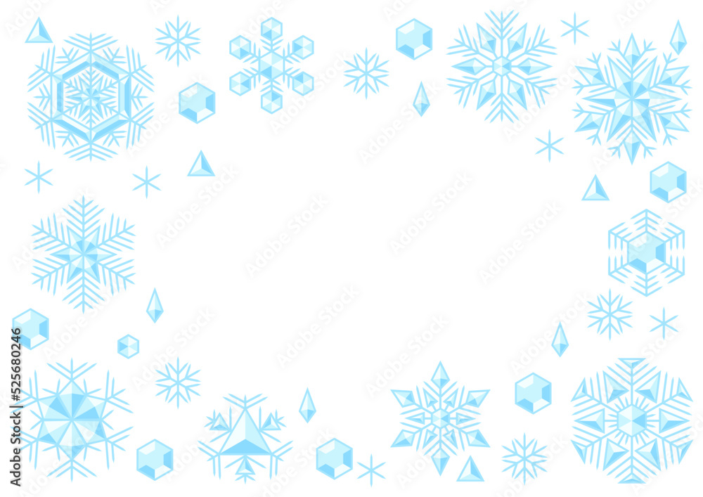 Winter frame with snowflakes. Merry Christmas and Happy New Year background. Winter frame with snowflakes. Merry Christmas and Happy New Year background.