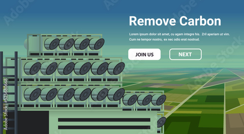 modern green eco-plant environmental conservation idea save world decarbonization remove carbon dioxide capture