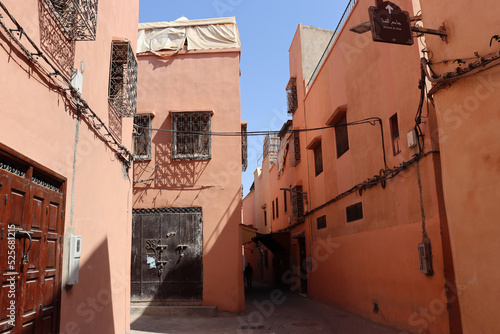 Street in the Mellah, the Jewish Quarter of Marrakech (Morocco) photo