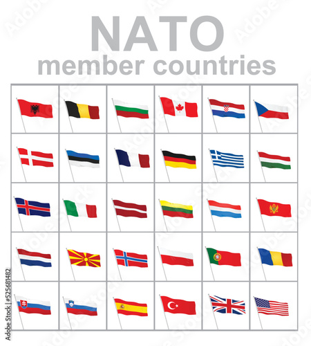 NATO members flags. vector illustration