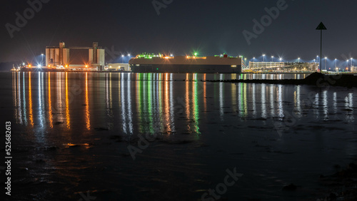 Harbour lights reflected in the river Itchen