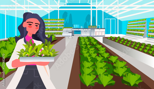 carbon credit concept woman holding green plants responsibility of co2 emission environmental conservation