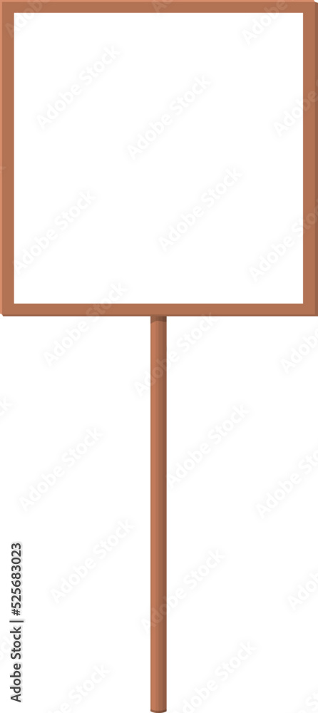 Wooden placard template. Blank cartoon square board Wooden placard template. Blank cartoon square board
