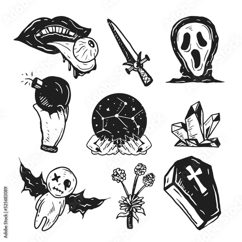 Goth Aesthetic Halloween Element
