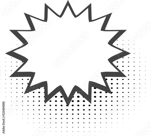Comic sound effect frame with halftone. Blank template