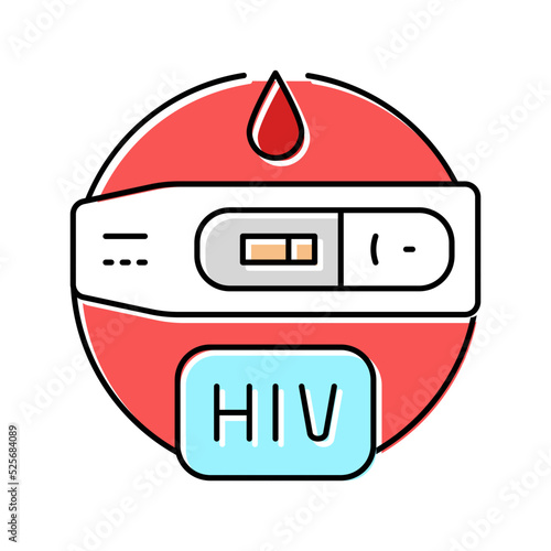 hiv test exam color icon vector illustration