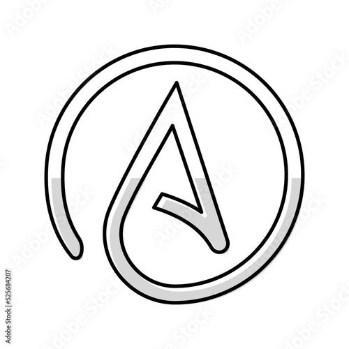 atheism agnosticism color icon vector illustration
