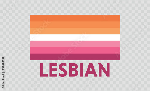 LGBTQ+ Pride Month, vector. Lesbian flag. İsolated on background